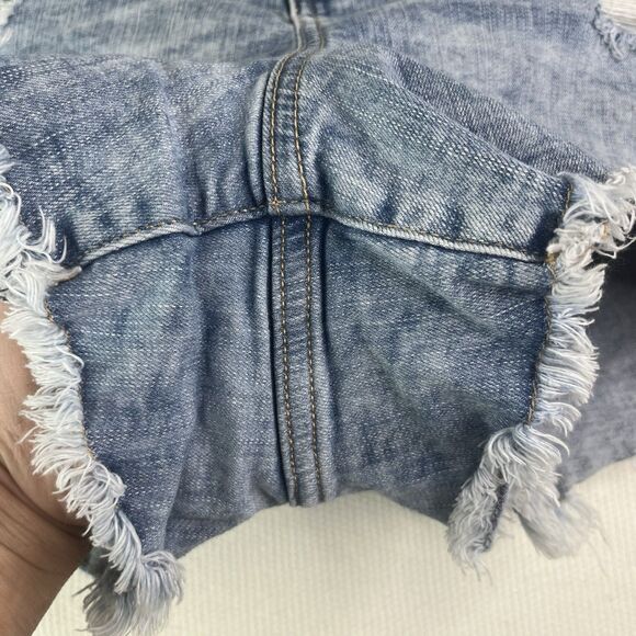 Torrid Blue Denim Jean Shorts Women’s Plus Size 26 Raw Hem Distressed Summer - Picture 4 of 12
